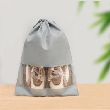 Imagem de Bolsa de armazenamento de sapatos de viagem, organizador de cordão para tênis, bolsa transparente à prova de poeira para sapatos, protetor de sapatos portátil para viagens e armazenamento doméstico