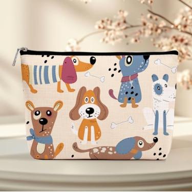 Imagem de Presentes para amantes de cães para mulheres, bolsa de maquiagem para cães, bolsa de cosméticos de desenho animado, bolsa de viagem, presentes de dono de cães para mulheres, meninas, filha, esposa