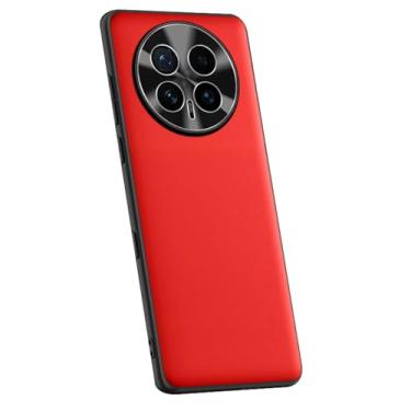 Imagem de LTLMYDAM Capa fina para Honor Magic 8 Pro/8, capa minimalista de couro vegano líquido para câmera de metal, antiderrapante, capa de proteção contra quedas, vermelha, 8 Pro