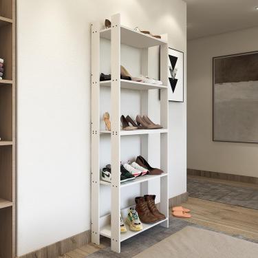 Imagem de Sapateira Multiuso Para Calçados 5 Andares Organizador Mdp 15mm Branco Branco