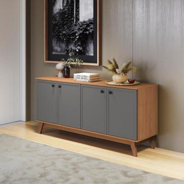 Imagem de Aparador Kappesberg 4 Portas Shaker Canela/cinza Sagrado 180cm