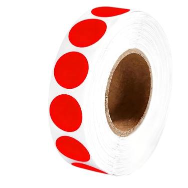 Imagem de 1000 adesivos redondos coloridos de 2,5 cm etiquetas de código para escritório, loja, quintal, venda, casa, sala de aula, marcação (vermelho, 2,5 cm)