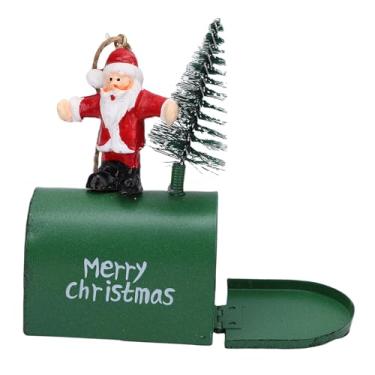 Imagem de Generic Ornamento de Suspensão de Papai, Decoração de árvore de Natal de Ferro Vintage, Espírito de Férias Delicioso para Mesa, Prateleira, Lareira, Estante (Pequena caixa de correio)