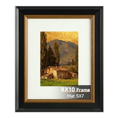 Imagem de Splinterix Moldura preta de 20 x 25 cm, moldura de 20 x 25 cm com vidro verdadeiro, molduras vintage para exibição de parede ou mesa, pôster 13 x 17 com tapete ou 20 x 25 sem tapete para decoração