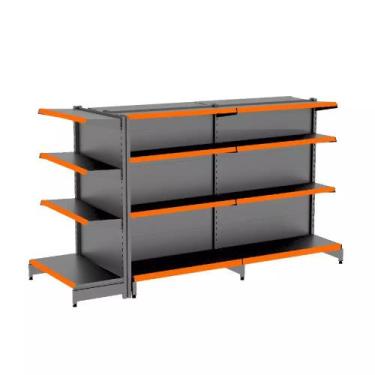 Imagem de Gondola Centro 137 Fit Ate 2 Metros 1 Ponta Preto 20b Pe Laranja - AMA