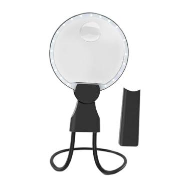 Imagem de Kokiya Lupa de pescoço de ganso com 24 LEDs e visão ampla para reparos em ponto cruz e para idosos.