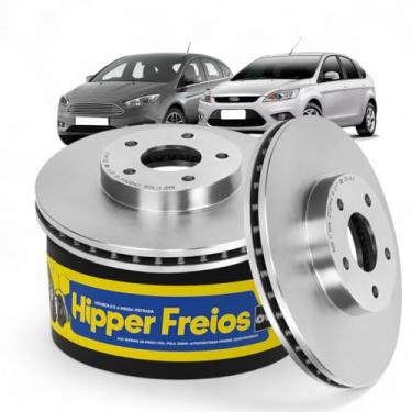 Imagem de Par Discos de Freio Dianteiro HF18F Compatível com Focus 1.6 2.0 2009 a 2019 Ventilado Original Alta Durabilidade Encaixe Perfeito