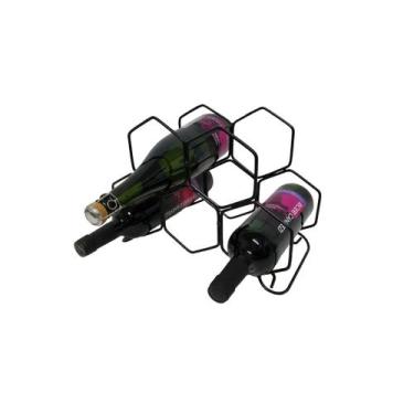 Imagem de Adega Colmeia Aramada Garrafeiro de Vinhos 05 Garrafas - TMTSUPORTES