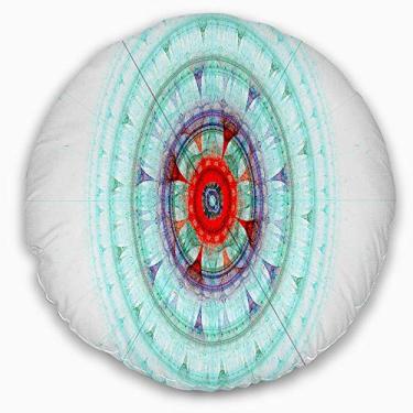 Imagem de Design azul claro esfera fractal abstrata sala de estar, sofá, almofada de alta qualidade + capa de almofada impressa em ambos os lados 50 cm