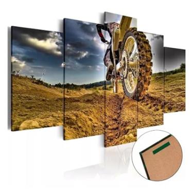 Imagem de Kit quadro decorativo 5 peças 95x60cm Mosaico Moto De Trilha