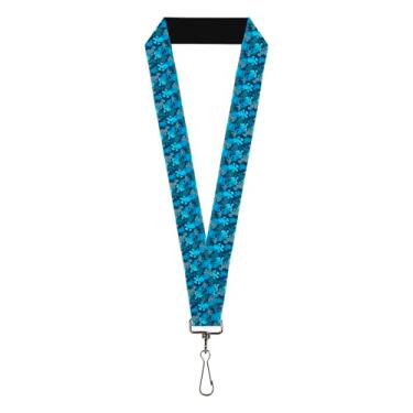 Imagem de Buckle-Down The Smurfs Lanyard, The Smurfs Silhouette Poses Stacked Blues, Elastic