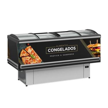 Imagem de Expositor Ilha Gelopar Para Congelados Premium 520 Litros Preto 127V GESV-190CL