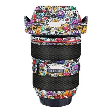 Imagem de EF 24-70 2.8L II Adesivo de lente de câmera antirriscos para Canon EF 24-70 mm F2.8 L II Capa protetora de revestimento (Graffiti White)