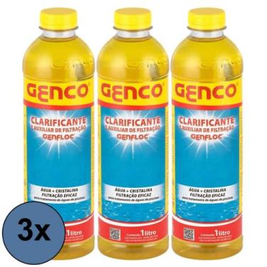 Imagem de kit 3x Clarificante Genfloc 1L - Genco