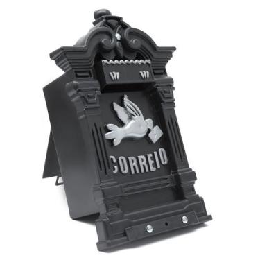 Imagem de Caixa Correio Colonial Preta Vintage Embutir Portão Retrô - JLK PLASTI