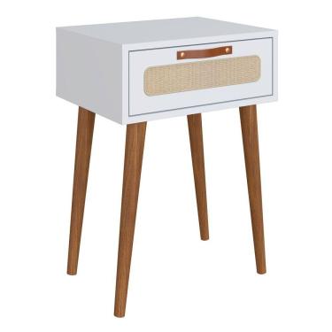 Imagem de Mesa Cabeceira Retrô Branco