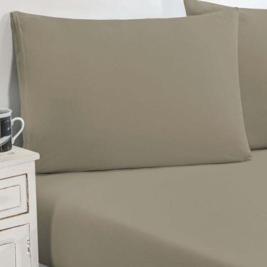 Imagem de Jogo De Cama Malha Lençol 100% Algodão Gran Moratta 3 Peças Casal - Avelã.