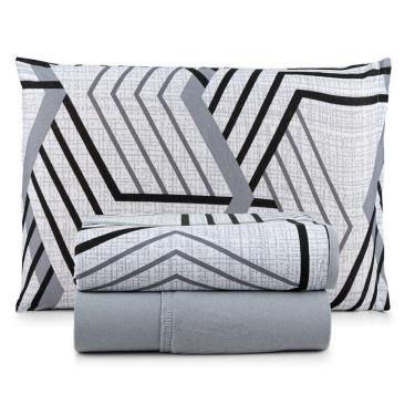 Imagem de Jogo De Cama Lençol Sonho Bom Solteiro Em Malha 3 Peças Cinza 100% Algodão