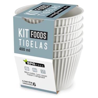 Imagem de Kit 6 Bowls Pote Cumbuca Tigela Petisqueira Plástico Cozinha (Cinza Claro)