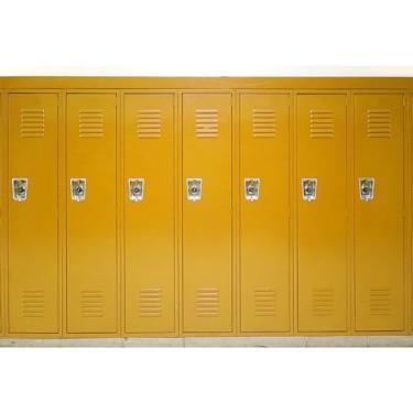 Imagem de Baocicco 3 x 2 m, pano de fundo para escola, armário amarelo, metal, escola, academia, fotografia, decoração de sala de estádio, celas bloqueáveis, decorações de armazenamento de segurança para