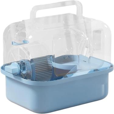 Imagem de Gaiola de Hamster Vila Luxo Dourada Caixa Alimentação Transparente Acrílico Portátil para Saída com Visão Panorâmica Diversão Interativa Aprimorada Al