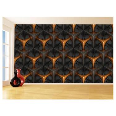 Imagem de Papel De Parede 3D Textura Geométrico Laranja 3,5M Txt80 - Você Decora