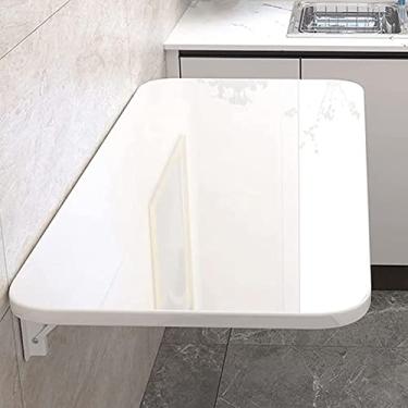Imagem de Mesa dobrável de madeira, mesa dobrável para espaços pequenos, mesa de cozinha suspensa na parede, mesa de trabalho dobrável, mesa de parede dobrável para casa, escritório, bar, lavanderia, quarto