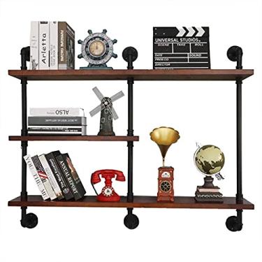 Imagem de Prateleira de parede suspensa de canto e suporte de ripa prateleiras flutuantes decorativas em estilo retrô com exibição de ferro estante de flores para vinho