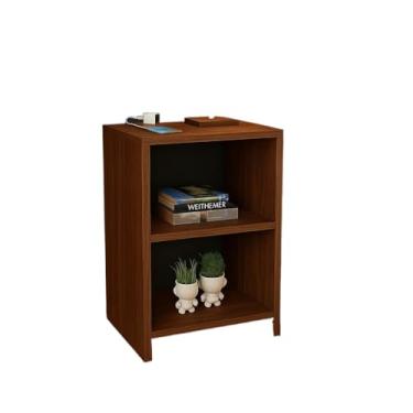 Imagem de Mesa de Cabeceira com Nicho para Quarto e Sala - Móveis para Quarto MDF 25 * 30 * 45cm(Madeirado escuro)