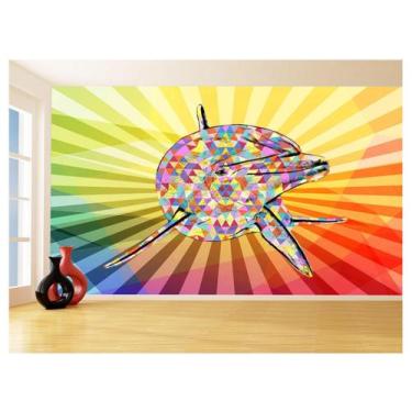 Imagem de Papel De Parede 3D Animais Pop Art Golfinho Cor 3,5M Pxa284 - Você Dec