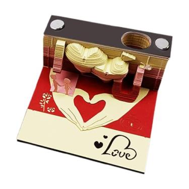 Imagem de 3D Memo Pad - Paper Sculpture Artwork,Engraving Planner with Vintage Patterns Notepad for Home Offices Classroom Desktop Christmas Women Adults