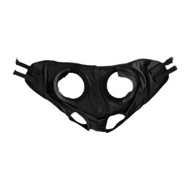 Imagem de KiBcsLic Óculos de proteção para equitação, em poliéster, com cobertura ocular que reduz a interferência visual, máscara contra moscas e capuz de proteção para, Preto