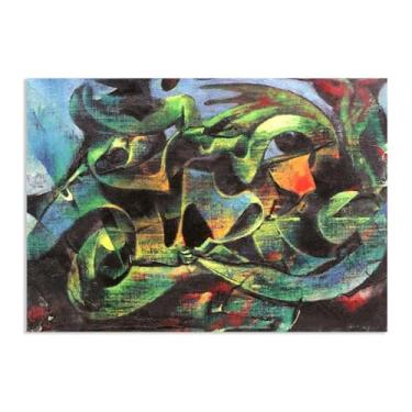 Imagem de Pôster Max Ernst Sem título Colorido Abstrato Verde Reproduções de Pinturas Famosas Surrealismo Arte de Parede Tela Max Ernst Decoração de Parede para Presentes de Sala de Estar 100 x 70 cm Pôster