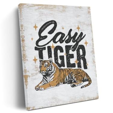 Imagem de Arte de parede em tela de tigre retrô com citações engraçadas, engraçadas, amantes de animais de tigre, estampas emolduradas, arte para casa, escritório, casa de fazenda, quarto de meninas, 28 x 38 cm