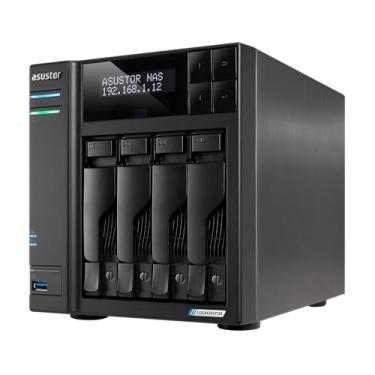 Imagem de Asustor Lockerstor 4 Gen2+ AS6704T v2 4 Bay NAS Storage, CPU Intel Quad-Core 2.0GHz, duas portas 5GbE, 4 GB RAM DDR4, 4 slots SSD M.2, HDMI, armazenamento conectado à rede (sem disco)