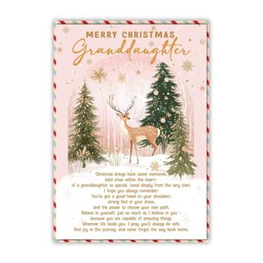 Imagem de BlinkWishes Cartão de Natal para neta, neta sincera, cartão de Natal com design festivo, envelope premium, cartões comemorativos de feliz Natal lembrança para netas, cartões de presente de Natal