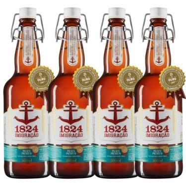 Imagem de Kit 4 Cerveja Artesanal Imigração 1824 Pilsen Premium 500ml