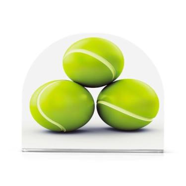 Imagem de Wassud Suporte de guardanapo acrílico de bolas de tênis, dispensador de guardanapos de papel moderno em forma de U para mesa, cozinha, sala de jantar, bancada 1 peça (comporta 50-60 guardanapos)