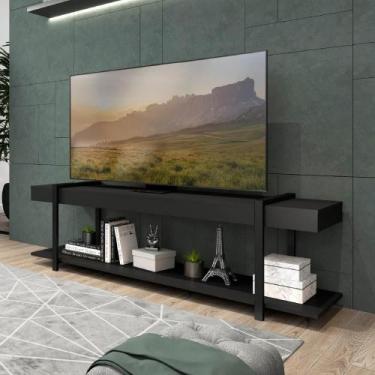 Imagem de Rack para TV Habitat Preto e Tubos Pretos Carraro
