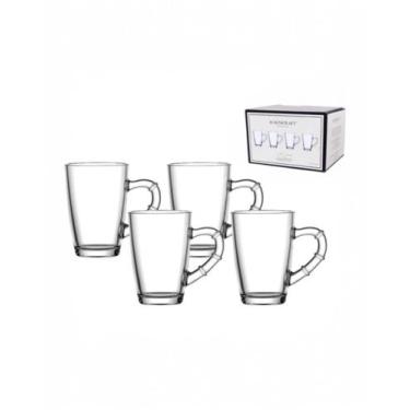 Imagem de Jogo 4 Canecas Em Vidro Transparente Bamboo 210ml Hauskraft