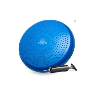 Imagem de Disco de Equilíbrio, 33cm de Diâmetro, PVC, Cinza, com Bomba de Ar, Suporta até 100kg, para Treino e Reabilitação Física