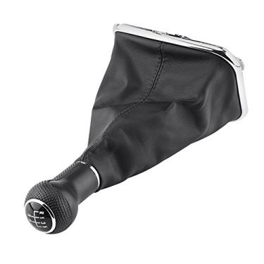 Imagem de aqxreight Kit de Bota de Polaina de Câmbio de Carro de 5 Velocidades para / / 1999-2004 Moldura de Borda Cromada Preto Lindo Botão e Botão de Polaina de Engrenagem, Incluindo de Tampa de Engrenagem