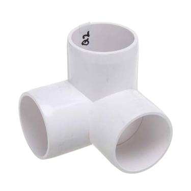 Imagem de DTGN 5 peças de encaixe de PVC de cotovelo de 5 cm, encaixe de tubo de PVC de grau de mobiliário de 3 vias SCH40, conector de cotovelo de canto DIY para móveis de construção, conexão de estrutura de