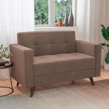 Imagem de Sofá 2 Lugares Vitrola Suede Tabaco 123 cm - Modern
