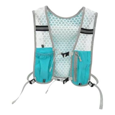 Imagem de Dynwave Mochila de hidratação para corrida, colete com bolsa para reservatório de água, mochila de uso diário respirável com faixa refletora para trilhas e, Azul