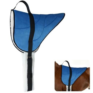 Imagem de LWITDOG Almofada Bareback da marca para cavalos, almofada de sela de cavalo com circunferência ajustável, almofada de sela com absorção de choque, almofada de equitação para cavaleiros (azul da