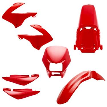 Imagem de Kit Conjunto Carenagem Moto Cód. 012-4065/012-4075/012-4025 / Eiro 012-4095/012-4085 Bros 150 2003/2008 Vermelho Caucaia