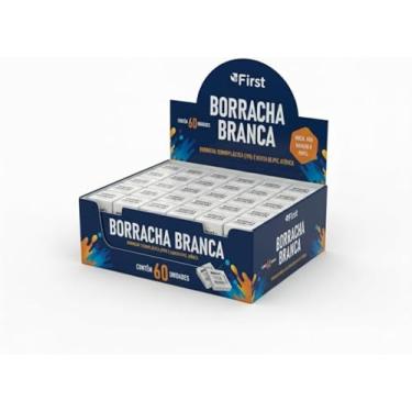 Imagem de Kit Caixa com 60 Borrachas Brancas Macias Sem PVC Atóxicas Não Mancha Para Escola Escritório Casa Revenda Material Escolar Premium
