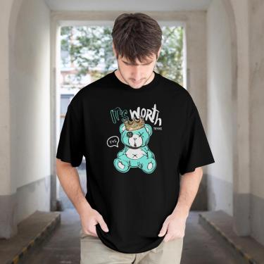 Imagem de Camiseta Unissex Casual Manga Curta Urso Rei Leve e Confortável em Algodão do P ao G1-Unissex