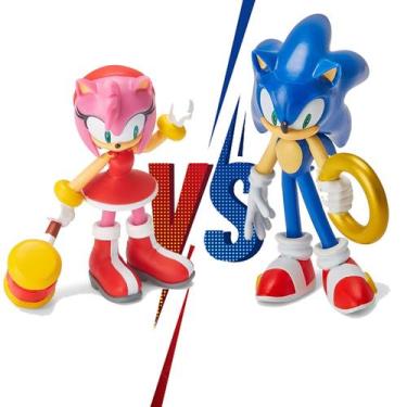 Imagem de Kit Sonic Bonecos: Sonic vs. Amy Original - DC Toys, Sonic 